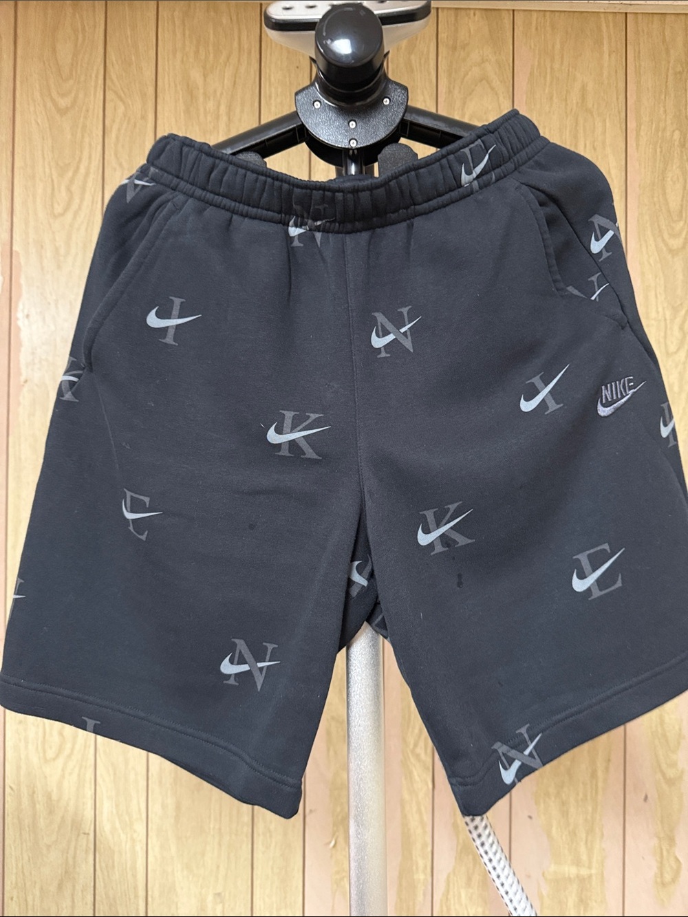Nike Men’s Black All-Over Logo Athletic Shorts